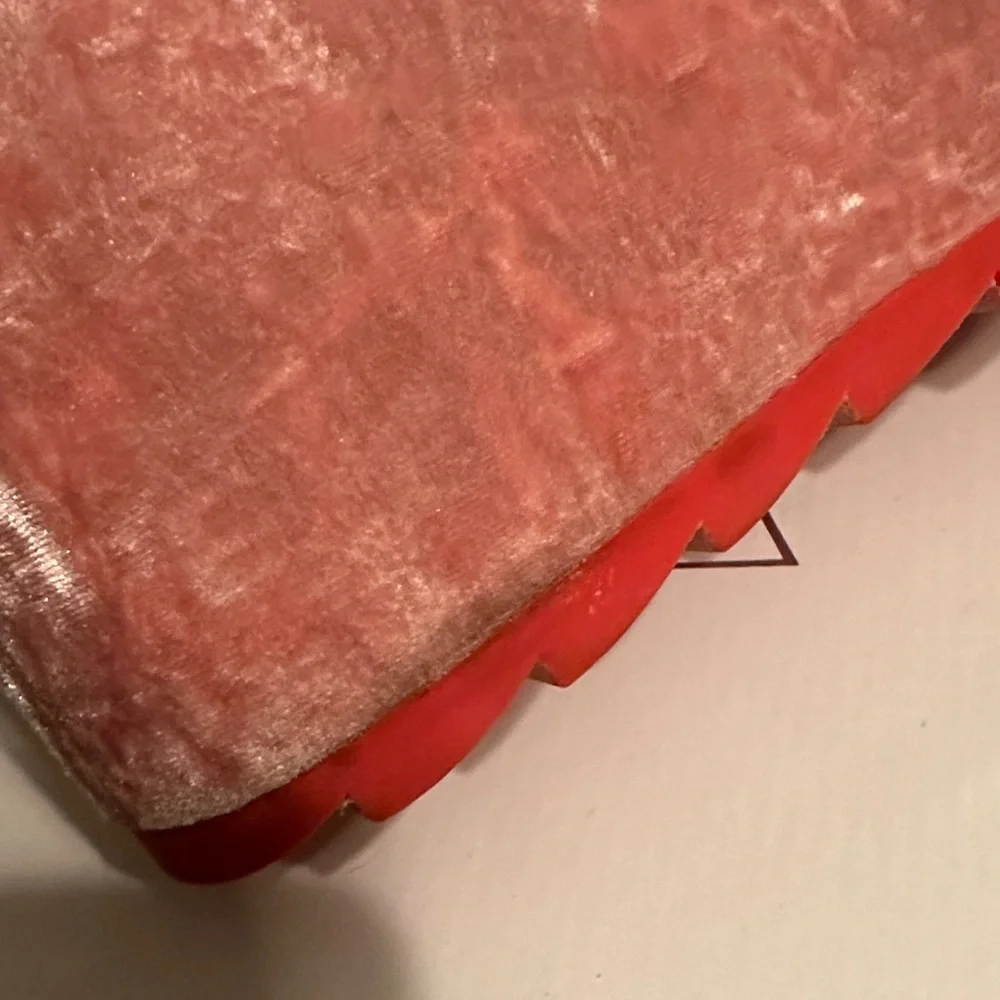 YRU Velvet Platform Boots in Pink with Red Heart Accents - Picture 5 of 7